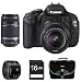 Canon EOS Digital Rebel T3i 18MP SLR Camera w/ 18-55mm, 55-250mm IS, 50mm F/1.8 II Kit