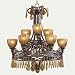 Crystorama 6948-ES-GT-MWP Voltaire 9 Light Golden Teak Crystal Chandelier in Espresso...