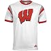adidas Wisconsin Badgers White Juvenile Racer Ringer T-shirt