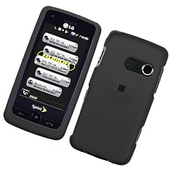 LG Rumor Touch LN510 (Sprint) Rubberized Snap-on Protector Hard Cover Black
