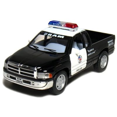 12 pcs in Box: 5" Dodge Ram Police Pickup Truck 1:44 Scale (Black/White)