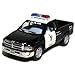 5" Dodge Ram Police Pickup Truck 1:44 Scale (Black/White)