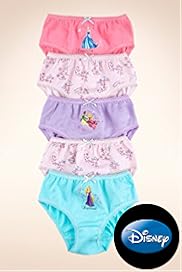 5 Pack Younger Girls Pure Cotton Disney Princess Briefs