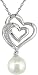 10K White Gold .015 ctw Diamond and 7-7.5mm Cultured Freshwater Pearl Pendant