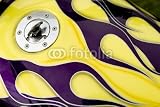Wallmonkeys Peel and Stick Wall Decals - Custom Flames on Motorcycle Gas Tank - Removable Graphic