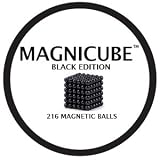 Magnicube Magnet Balls Black Edition 216 Piece Magnetic Puzzle (Tin Gift Set)