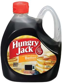 Hungry Jack Microwaveable Bottle Butter Flavored Pancake Syrup 27.6 oz (Pack of 12)
