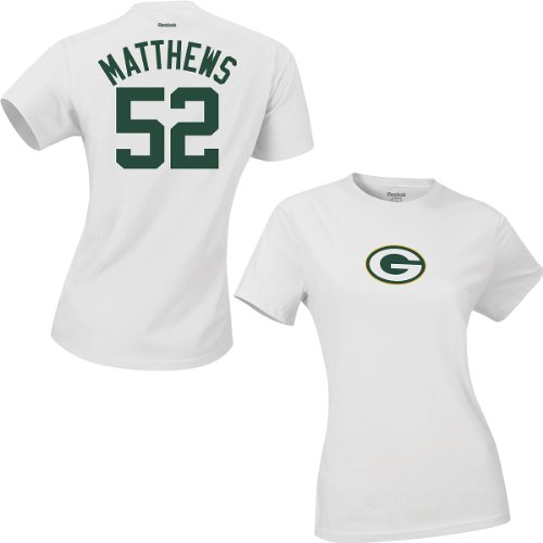 Reebok Green Bay Packers Clay Matthews Women's Name & Number T-Shirt Large