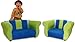 Fantasy Furniture Sofa and Chair Fancy Set, Blue/Green