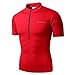 Spotti Men's Cycling Bike Jersey Short Sleeve with 3 Rear Pockets- Moisture Wicking, Breathable, Quick Dry Biking Shirt Red