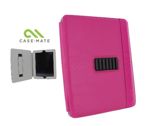 Case-Mate 日本正規品 iPad 2 Versant Leather Folio Stand Case With Hand-Strap, Pink スタンド機能・ハンドストラップつき ブックタイプ レザー調ケース「Versant」 ピンク CM013830
