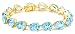 Yellow Gold Overlay Sterling Silver Blue Topaz Pear-Shaped Bracelet, 7.25