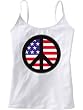 PEACE SIGN - AMERICAN FLAG - BigBoyMusic BabyDolls - White Women's / Girls Camisole (Girlie / Babydoll)