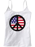 PEACE SIGN - AMERICAN FLAG - BigBoyMusic BabyDolls - White Women's / Girls Camisole (Girlie / Babydoll)