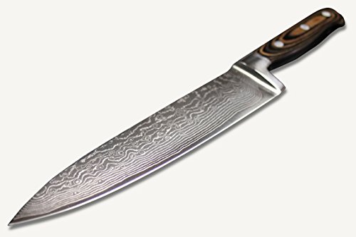 積層ダマスカス鋼V金10号ナイフ 牛刀包丁(8インチ)【ノーブランド品】