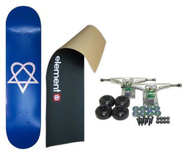 ELEMENT Skateboard LOGO Grip HEARTAGRAM COMP. NEON BLUE