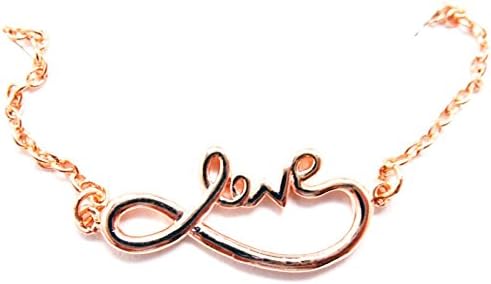 Love You For Infiniti Rose Gold Tone Plated 14" Necklace