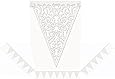 14ft Die Cut Paper White Lace Flag Banner