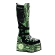 4 1/2 Inch Platform Knee Boots MENS SIZING UV Neon Boots Light Up Cyber Goth Boots