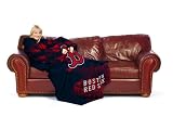 MLB Boston Red Sox Adult Comfy Throw, Officially Licensed Blanket with Sleeves by Northwest 