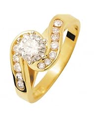 Genuine 18K Solid Yellow Gold Certified Diamond Ring Size P 7.75 18Y24513/A15395
