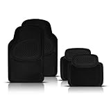 Car Floor Mats Ultra Premium Carpet and 100% Rubber Black Diamond Accent 4 Piece Set