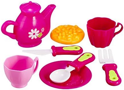 Coffee &amp; Tea kitchen toys play set, made of plastic set of 8 dishes includes tea candle cups and more