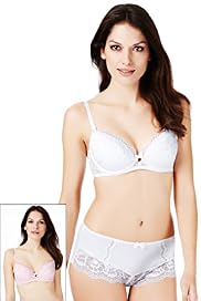 2 Pack Per Una Floral Lace Padded B-DD Bras with Supima® Cotton