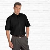 Kurzarm Uni Hemd Button Down, Gr. XL (43/44), schwarz