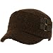 Woven buckle Thick Cadet Military Castro Hat Cap Brown