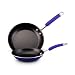Rachael Ray Porcelain Enamel 8-Inch and 10-Inch Nonstick Skillet Pack, Blue