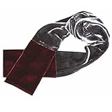 IMAGE OF ArtisanStreet's Smoke Silver & Merlot Red Carefree Scarf. Luxurious Velvet. Limited Edition.