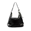 Black Leatherette Satchel Bag Handbag Purse