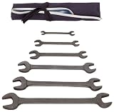 Martin BOE6K Double Head Open End Wrench Set, 6 Pieces ranging from 3/8 7/16 to 1 x 1-1/8 in Kit Bag