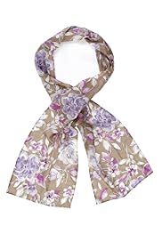 Classic Collection Pure Silk Painted Floral Print Scarf