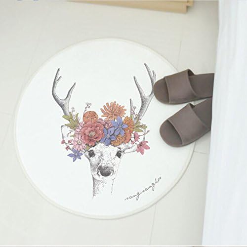 Round Shaped Cartoon Mats Cover Non-Slip Machine Washable Outdoor Indoor Bathroom Kitchen Decor Rug 3 ft
