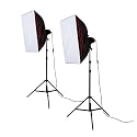 PhotoSEL LS21E52 Professional Softbox Studio Lighting Kit with 2x85w 5400K CRI>90 Bulbs, 40x60cm Softboxes