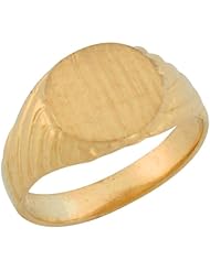 10k Yellow Gold Fancy Rope Band Round Signet Designer Baby Ring