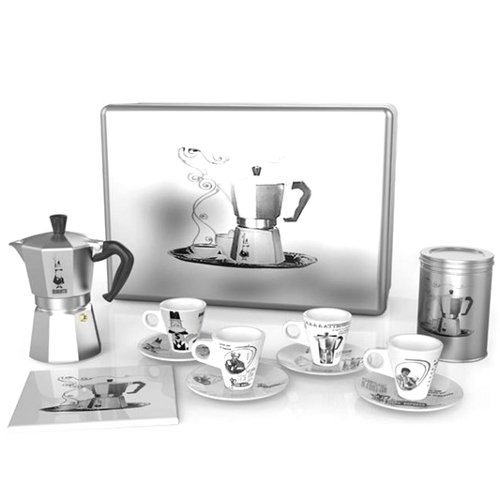 Bialetti 3 Cup Moka Express Coffee Gift Set, Service for 4 Bialetti 3 Cup Moka Express Coffee Gift Set, Service for 4
