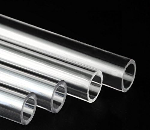 LENX Hardline PETG Tubing 3/8" ID, 1/2" OD(10X14mm) Water Cooling Tubing Hose For PC CPU CO2 Laser Computer Water Cooling System 20" Length 4 PACK(Clear)