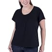 Women's Plus Size Mossimo® Black: Solid Short-Sleeve Tee - Ebony