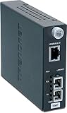 TRENDnet Intelligent 1000Base-T to 1000Base-LX/SX Single Mode SC Fiber Converter (20KM, 12.4Miles)