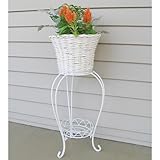 Planter Basket with Stand - White