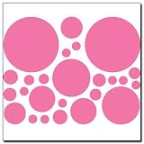 Bright Pink Polka Dot Wall Transfer Stickers Mural