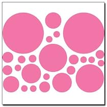 Bright Pink Polka Dot Wall Transfer Stickers Mural