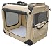 EliteField Beige 42" 3-Door Soft Dog Crate, 42" long x 28" wide x 32" high
