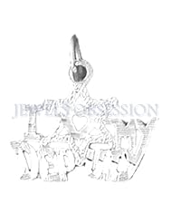 Rhodium-Plated 925 Sterling Silver I Love My Deputy Pendant