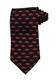 University of Arkansas Razorbacks 1 Tone Necktie (Black)