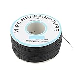 uxcell ラッピングワイヤ　絶縁ワイヤー　錫メッキ銅　30AWG　305M　0.25mm　P/N B-30-1000　ブラック