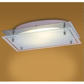 Eglo 87211A Samira, Nickel and Chrome Frosted and Clear, 2-Light Ceiling Light Fixture by Eglo